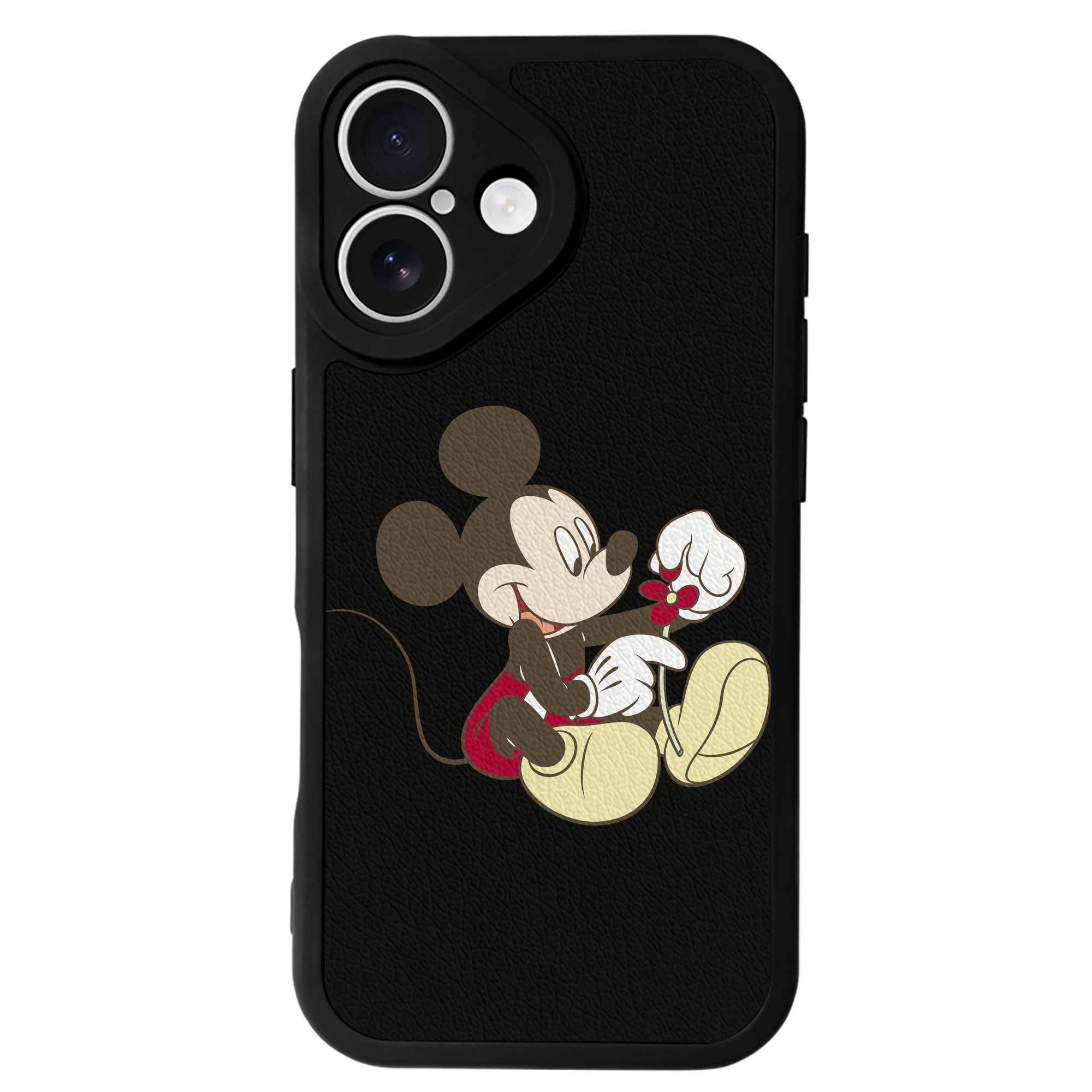 （画像用） ミッキーマウス Mickey Mouse 【iPhone 16シリーズ対応】シリコンスマホケース（レザー調） 材質：シリコン